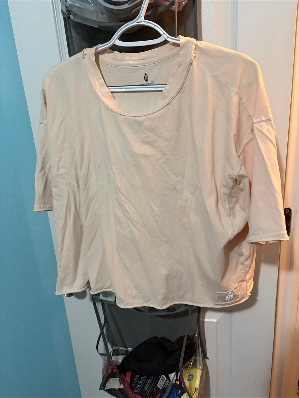 FP Movement by Free People Cream Short-Sleeve Relaxed Crew Tee
